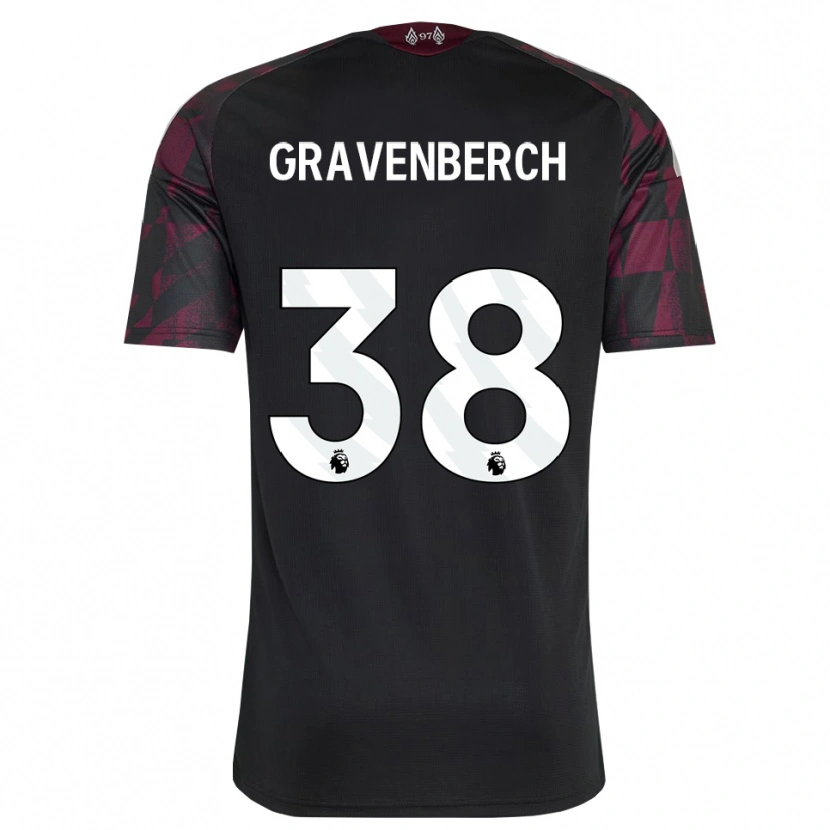 Danxen Kinderen Ryan Gravenberch #38 Zwart Wit Paars Thuisshirt Derde Tenue 2026/27 T-Shirt