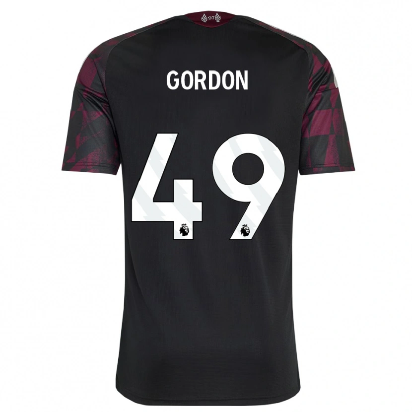 Danxen Kinderen Kaide Gordon #49 Zwart Wit Paars Thuisshirt Derde Tenue 2026/27 T-Shirt