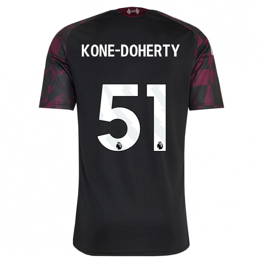 Danxen Kinderen Trent Kone-Doherty #51 Zwart Wit Paars Thuisshirt Derde Tenue 2026/27 T-Shirt