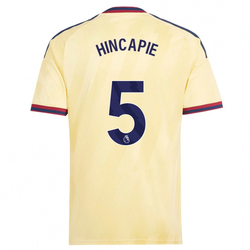 Danxen Kinderen Piero Hincapié #5 Licht Geel Middernachtblauw Thuisshirt Derde Tenue 2026/27 T-Shirt