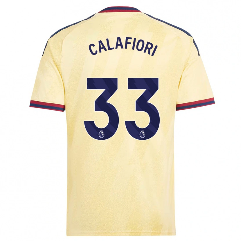 Danxen Kinderen Riccardo Calafiori #33 Licht Geel Middernachtblauw Thuisshirt Derde Tenue 2026/27 T-Shirt