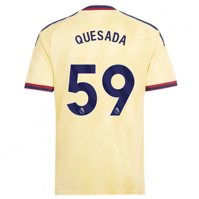 Danxen Kinderen Elián Quesada #59 Licht Geel Middernachtblauw Thuisshirt Derde Tenue 2026/27 T-Shirt
