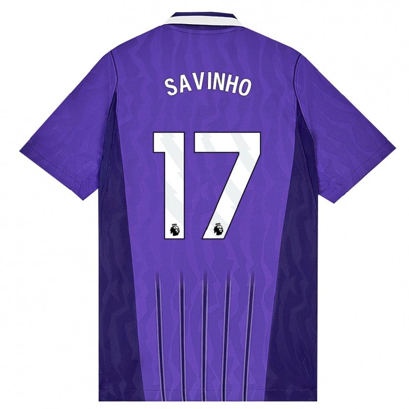 Danxen Kinderen Sávio Moreira De Oliveira #17 Paars Wit Thuisshirt Derde Tenue 2026/27 T-Shirt