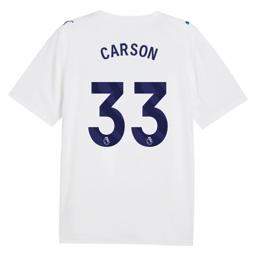 Danxen Kinderen Scott Carson #33 Marine Wit Thuisshirt Derde Tenue 2026/27 T-Shirt