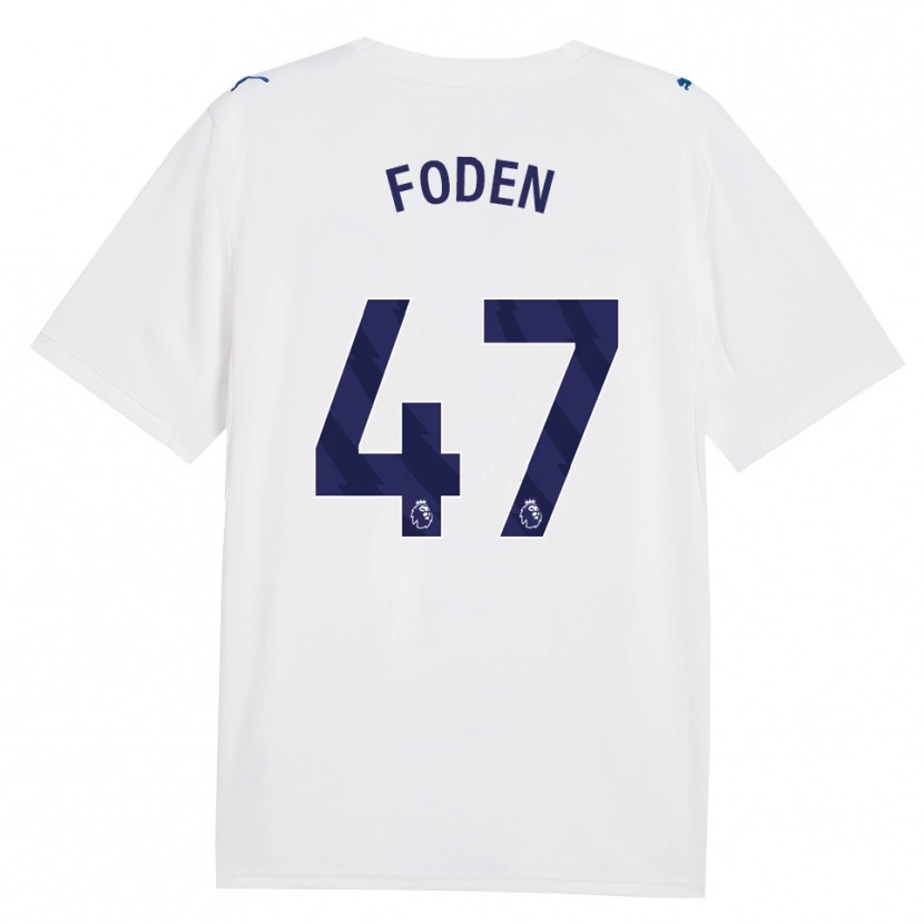 Danxen Kinderen Phil Foden #47 Marine Wit Thuisshirt Derde Tenue 2026/27 T-Shirt
