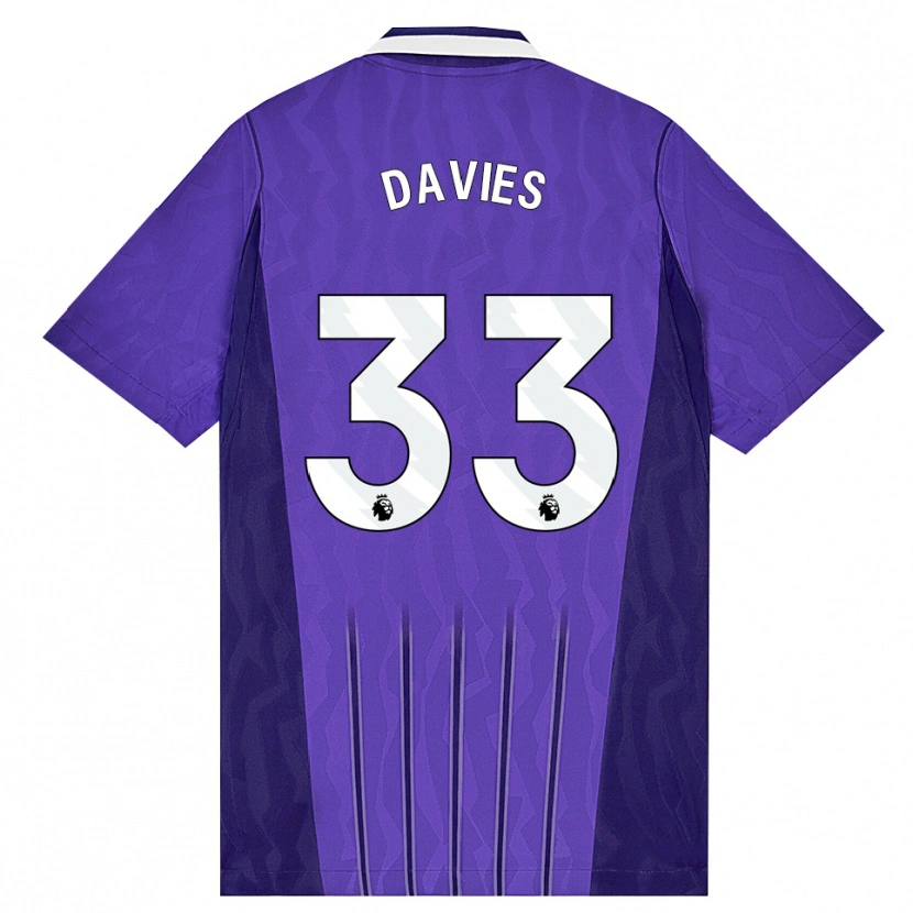 Danxen Kinderen Ben Davies #33 Paars Wit Thuisshirt Derde Tenue 2026/27 T-Shirt