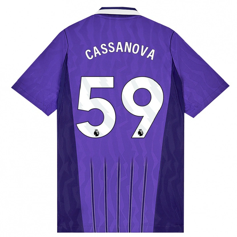Danxen Kinderen Dante Cassanova #59 Paars Wit Thuisshirt Derde Tenue 2026/27 T-Shirt