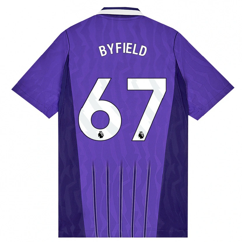 Danxen Kinderen Jun'ai Byfield #67 Paars Wit Thuisshirt Derde Tenue 2026/27 T-Shirt