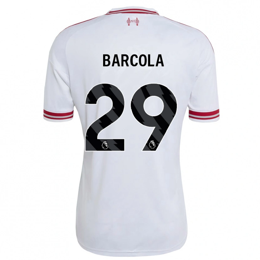 Danxen Kinderen Bradley Barcola #29 Rood Wit Uitshirt Uittenue 2026/27 T-Shirt