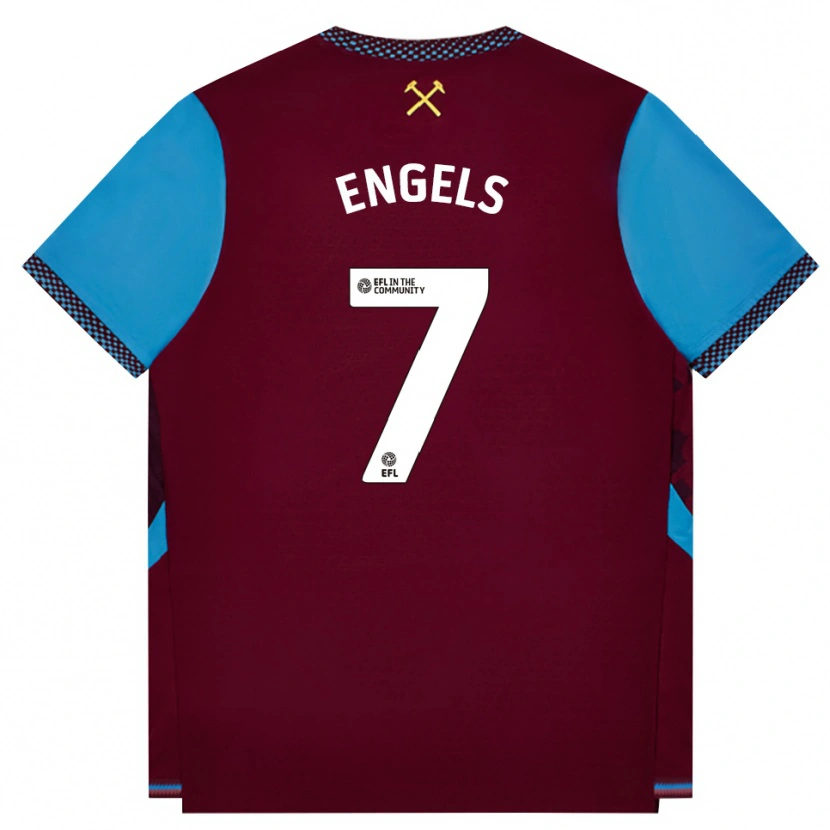 Danxen Heren Arne Engels #7 Bordeaux Korenbloemblauw Thuisshirt Thuistenue 2026/27 T-Shirt