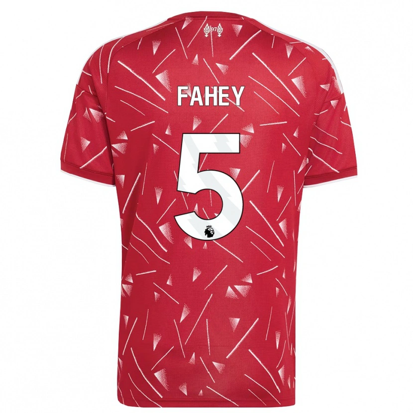 Danxen Heren Niamh Fahey #5 Wit Rood Thuisshirt Thuistenue 2026/27 T-Shirt