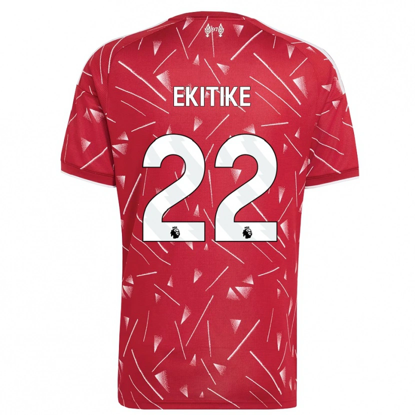Danxen Heren Hugo Ekitiké #22 Wit Rood Thuisshirt Thuistenue 2026/27 T-Shirt