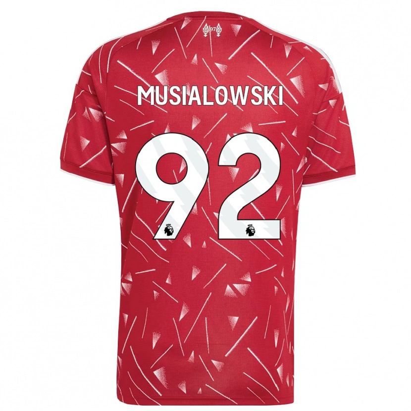 Danxen Heren Mateusz Musialowski #92 Wit Rood Thuisshirt Thuistenue 2026/27 T-Shirt