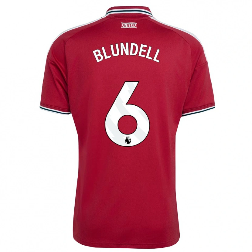 Danxen Heren Hannah Blundell #6 Rood Geel Wit Thuisshirt Thuistenue 2026/27 T-Shirt