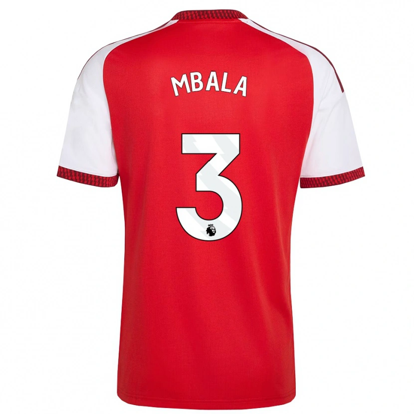 Danxen Heren Elyon Mbala #3 Rood Wit Zwart Thuisshirt Thuistenue 2026/27 T-Shirt