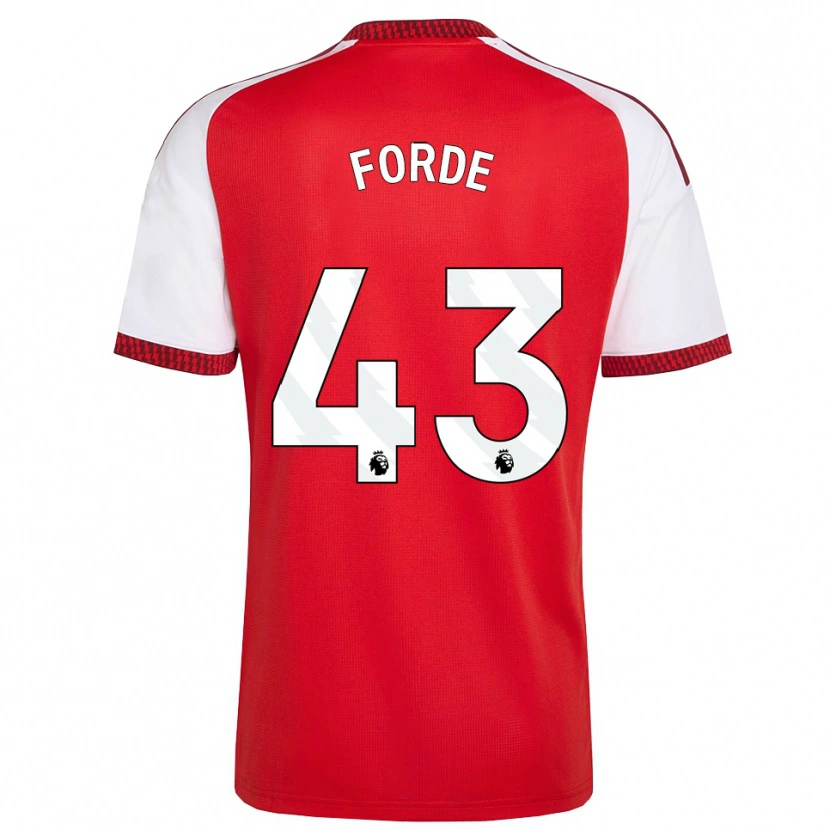 Danxen Heren Romari Forde #43 Rood Wit Zwart Thuisshirt Thuistenue 2026/27 T-Shirt