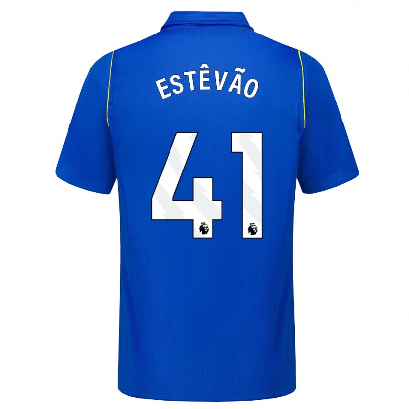 Danxen Heren Estêvão Willian Almeida De Oliveira Gonçalves #41 Blauw Geel Thuisshirt Thuistenue 2026/27 T-Shirt