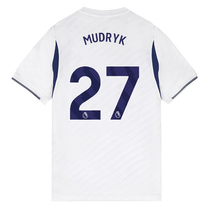 Danxen Heren Mykhaylo Mudryk #27 Wit Rood Paars Thuisshirt Thuistenue 2026/27 T-Shirt