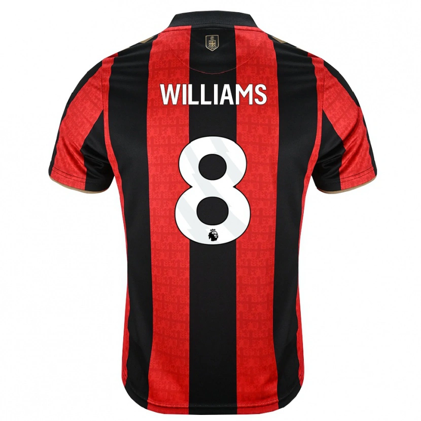Danxen Heren Phoebe Williams #8 Goudgeel Rood Zwart Thuisshirt Thuistenue 2026/27 T-Shirt