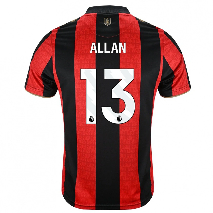 Danxen Heren Mack Allan #13 Goudgeel Rood Zwart Thuisshirt Thuistenue 2026/27 T-Shirt