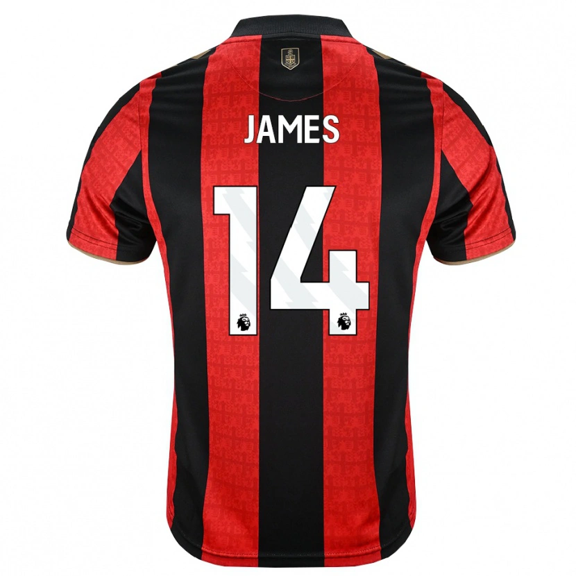 Danxen Heren Katie James #14 Goudgeel Rood Zwart Thuisshirt Thuistenue 2026/27 T-Shirt