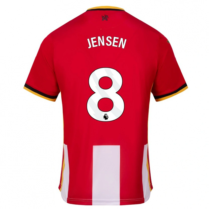 Danxen Heren Mathias Jensen #8 Geel Zwart Rood Thuisshirt Thuistenue 2026/27 T-Shirt