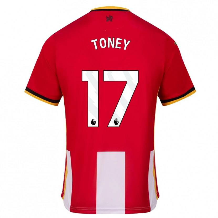Danxen Heren Ivan Toney #17 Geel Zwart Rood Thuisshirt Thuistenue 2026/27 T-Shirt
