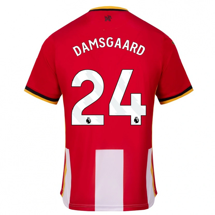 Danxen Heren Mikkel Damsgaard #24 Geel Zwart Rood Thuisshirt Thuistenue 2026/27 T-Shirt