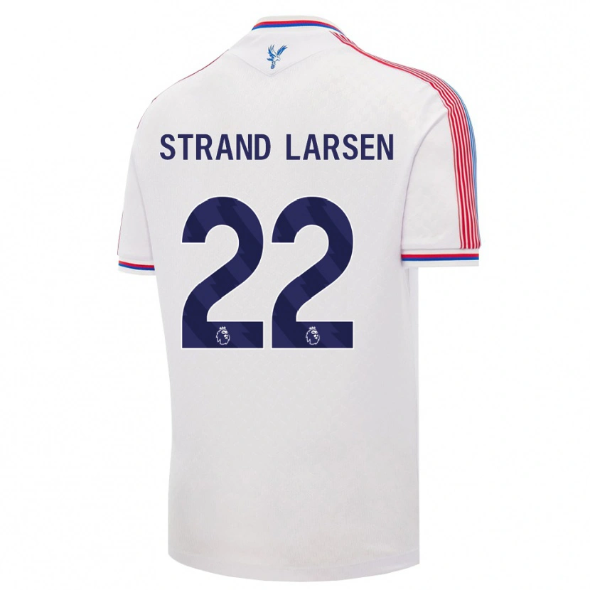 Danxen Heren Jørgen Strand Larsen #22 Wit Rood Blauw Thuisshirt Thuistenue 2026/27 T-Shirt