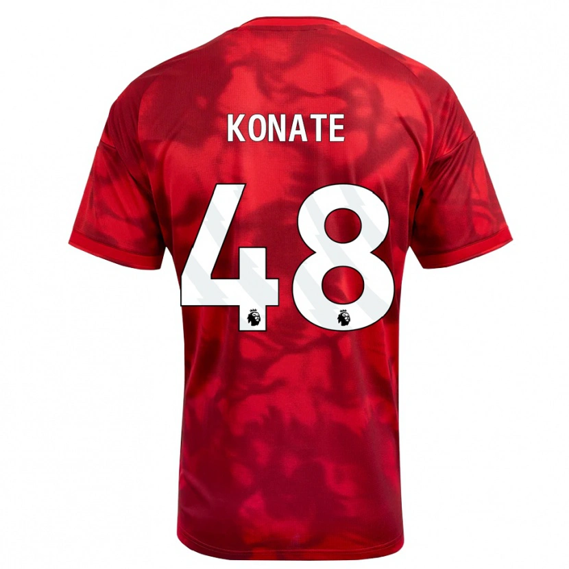 Danxen Heren Ateef Konaté #48 Krimson Wit Thuisshirt Thuistenue 2026/27 T-Shirt