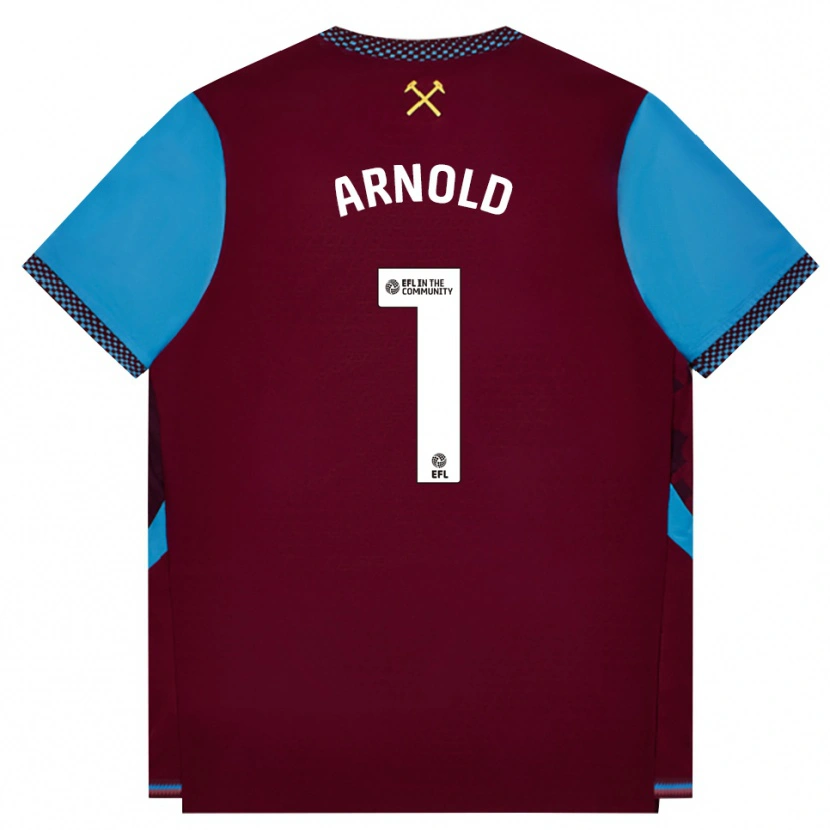 Danxen Heren Mackenzie Arnold #1 Bordeaux Korenbloemblauw Thuisshirt Thuistenue 2026/27 T-Shirt