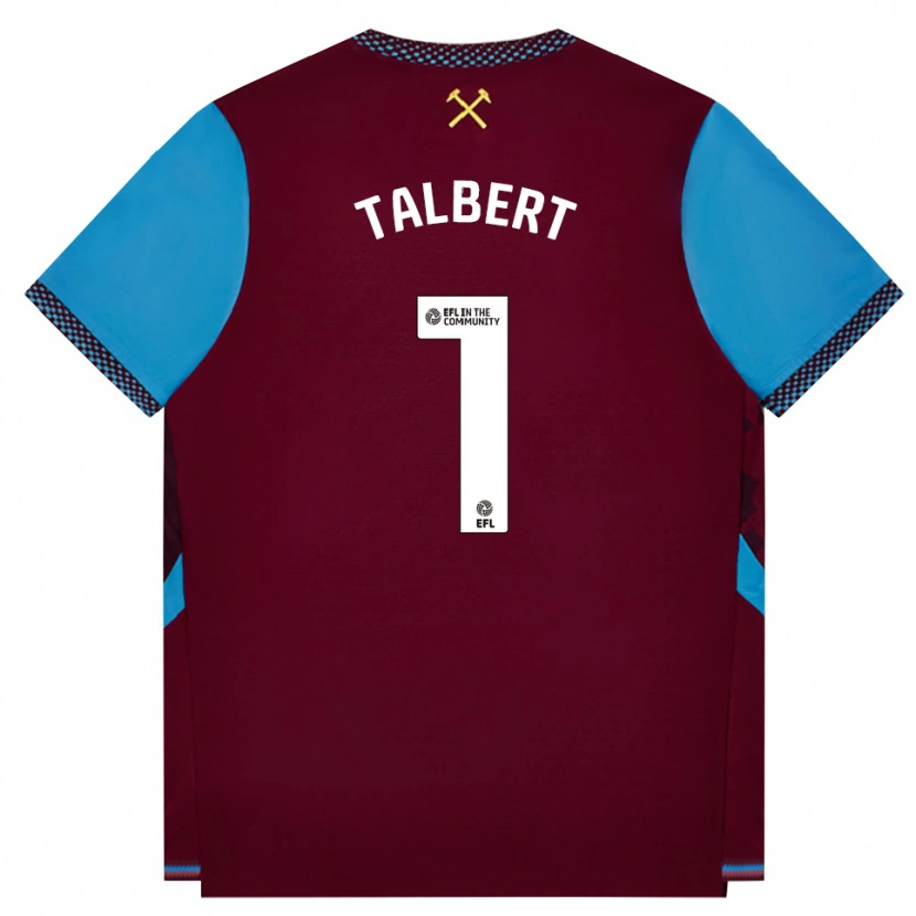 Danxen Heren Katelin Talbert #1 Bordeaux Korenbloemblauw Thuisshirt Thuistenue 2026/27 T-Shirt
