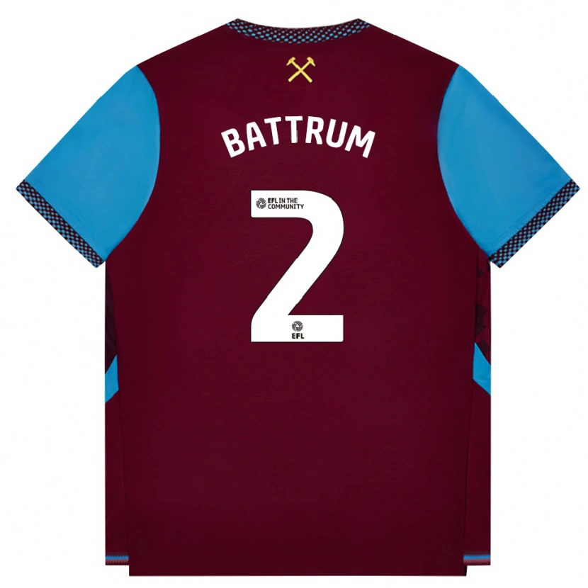 Danxen Heren Ryan Battrum #2 Bordeaux Korenbloemblauw Thuisshirt Thuistenue 2026/27 T-Shirt