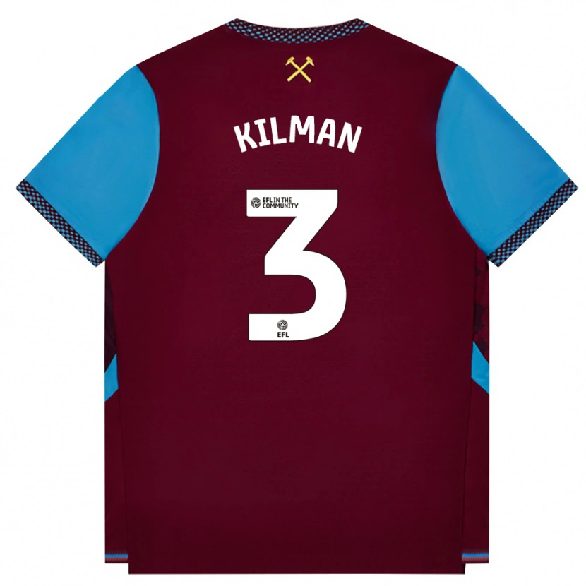 Danxen Heren Maximilian Kilman #3 Bordeaux Korenbloemblauw Thuisshirt Thuistenue 2026/27 T-Shirt
