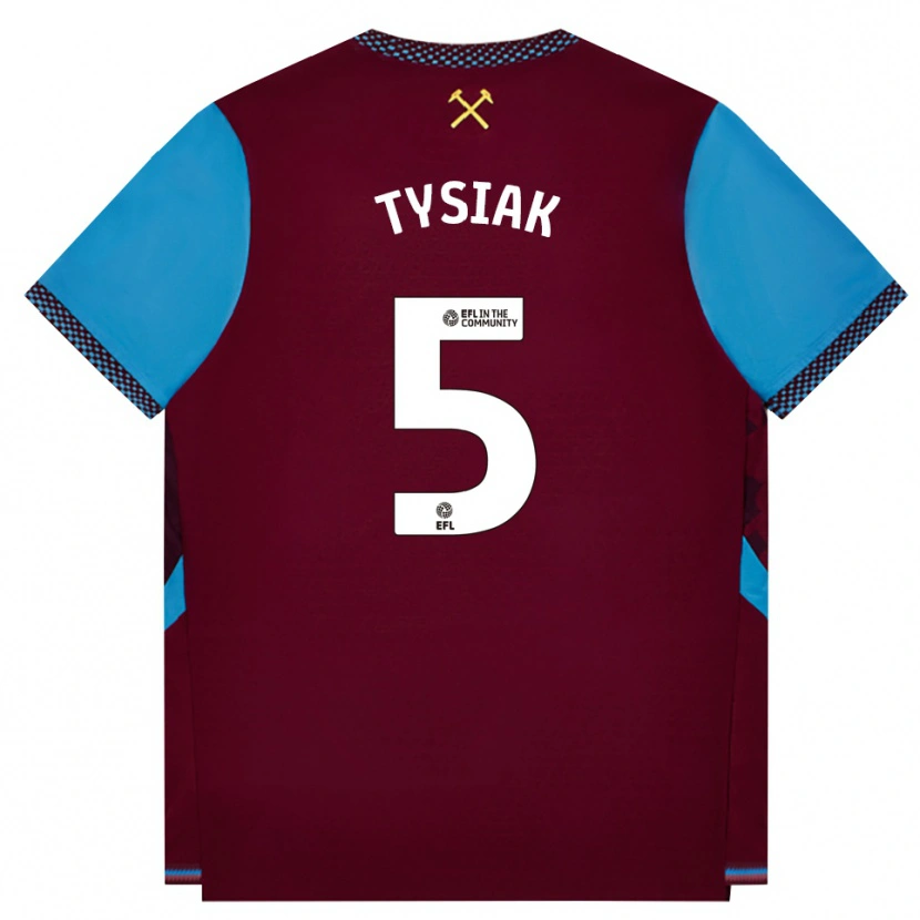 Danxen Heren Amber Tysiak #5 Bordeaux Korenbloemblauw Thuisshirt Thuistenue 2026/27 T-Shirt