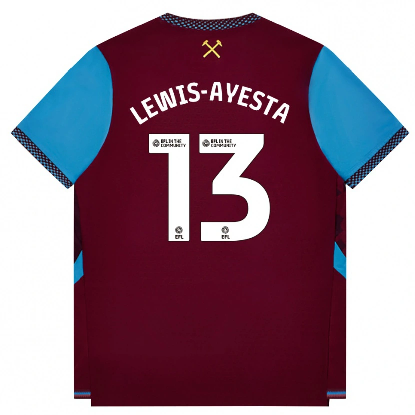 Danxen Heren Felix Lewis-Ayesta #13 Bordeaux Korenbloemblauw Thuisshirt Thuistenue 2026/27 T-Shirt