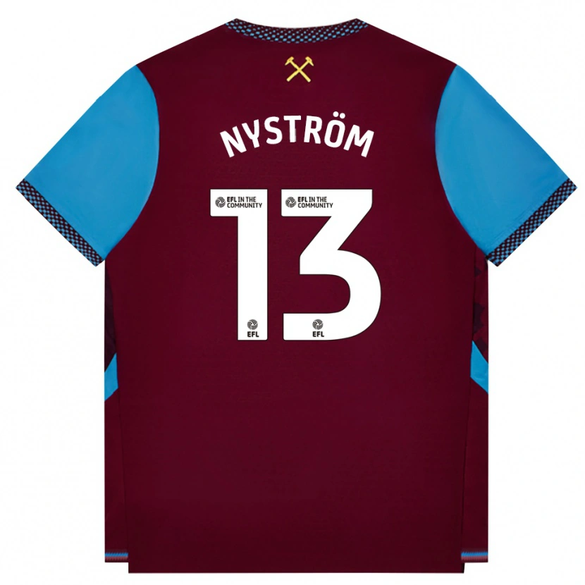 Danxen Heren Eva Nyström #13 Bordeaux Korenbloemblauw Thuisshirt Thuistenue 2026/27 T-Shirt