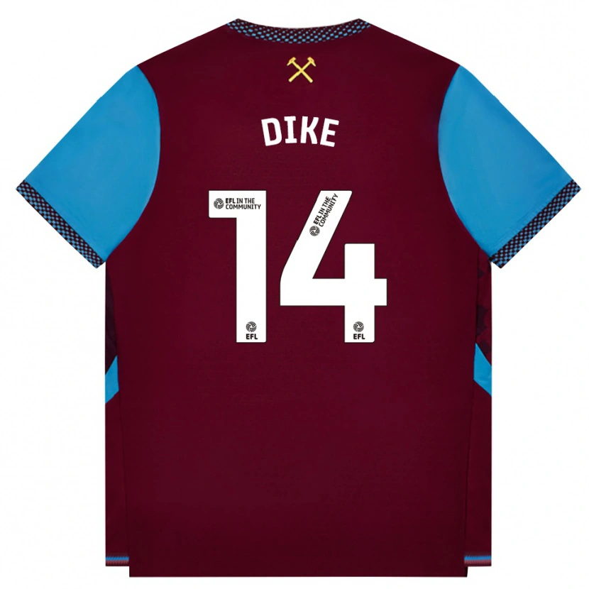 Danxen Heren Lewis Dike #14 Bordeaux Korenbloemblauw Thuisshirt Thuistenue 2026/27 T-Shirt