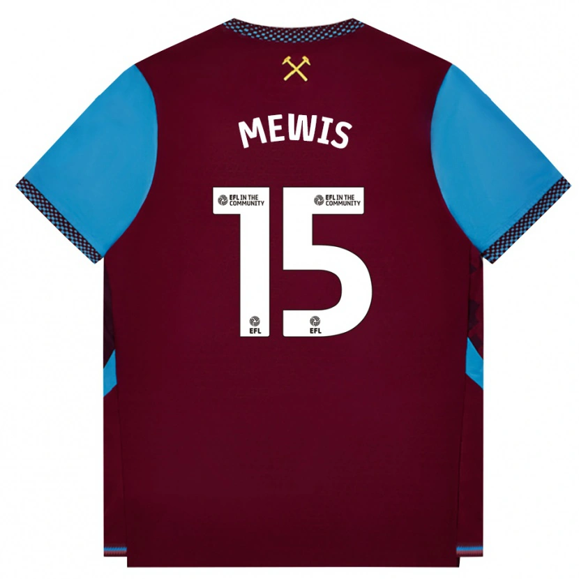Danxen Heren Kristie Mewis #15 Bordeaux Korenbloemblauw Thuisshirt Thuistenue 2026/27 T-Shirt