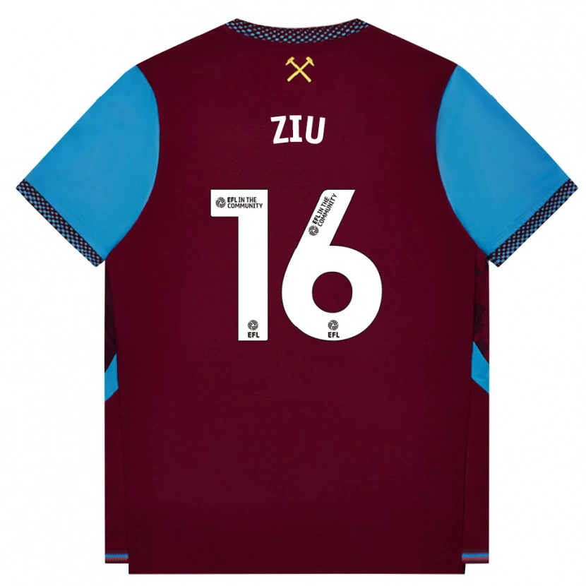 Danxen Heren Jessica Ziu #16 Bordeaux Korenbloemblauw Thuisshirt Thuistenue 2026/27 T-Shirt