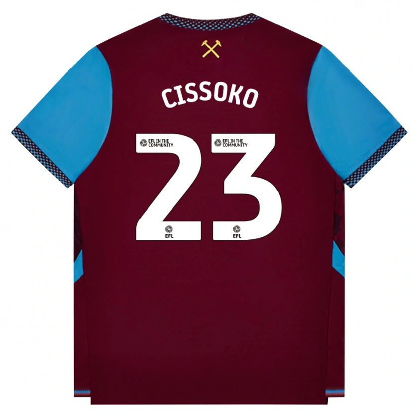 Danxen Heren Hawa Cissoko #23 Bordeaux Korenbloemblauw Thuisshirt Thuistenue 2026/27 T-Shirt