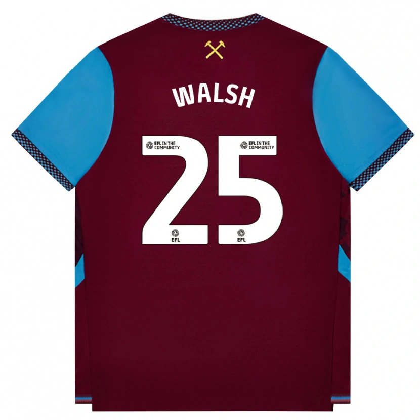 Danxen Heren Megan Walsh #25 Bordeaux Korenbloemblauw Thuisshirt Thuistenue 2026/27 T-Shirt