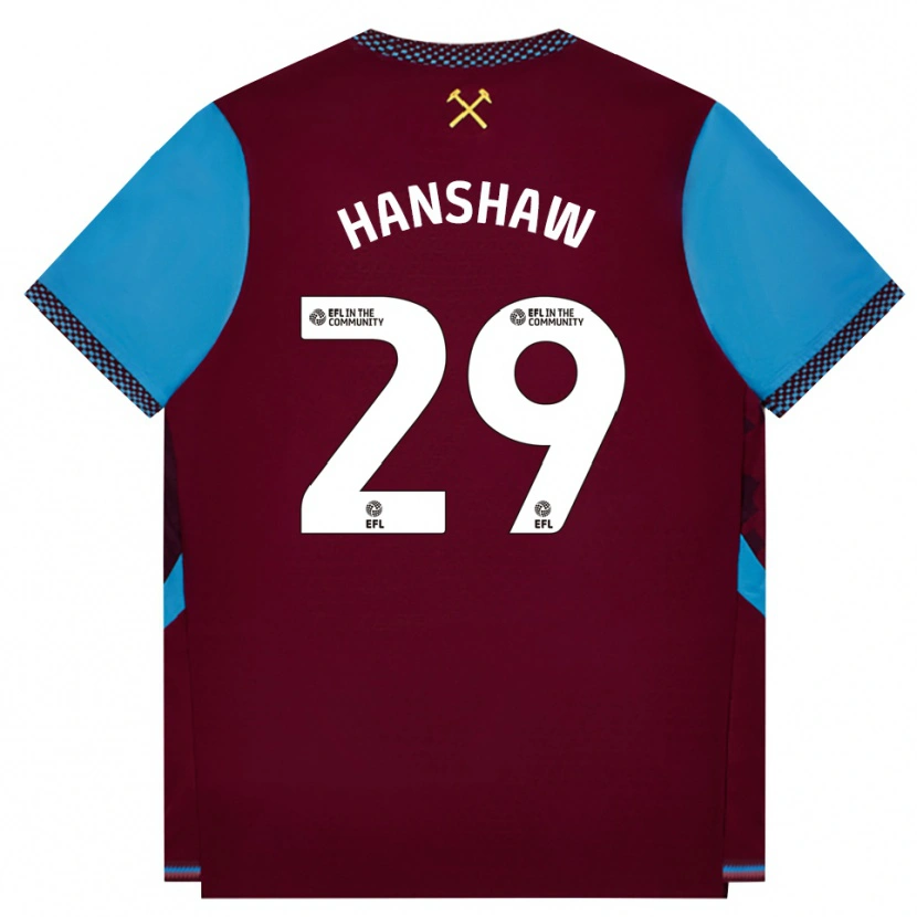 Danxen Heren Verena Hanshaw #29 Bordeaux Korenbloemblauw Thuisshirt Thuistenue 2026/27 T-Shirt