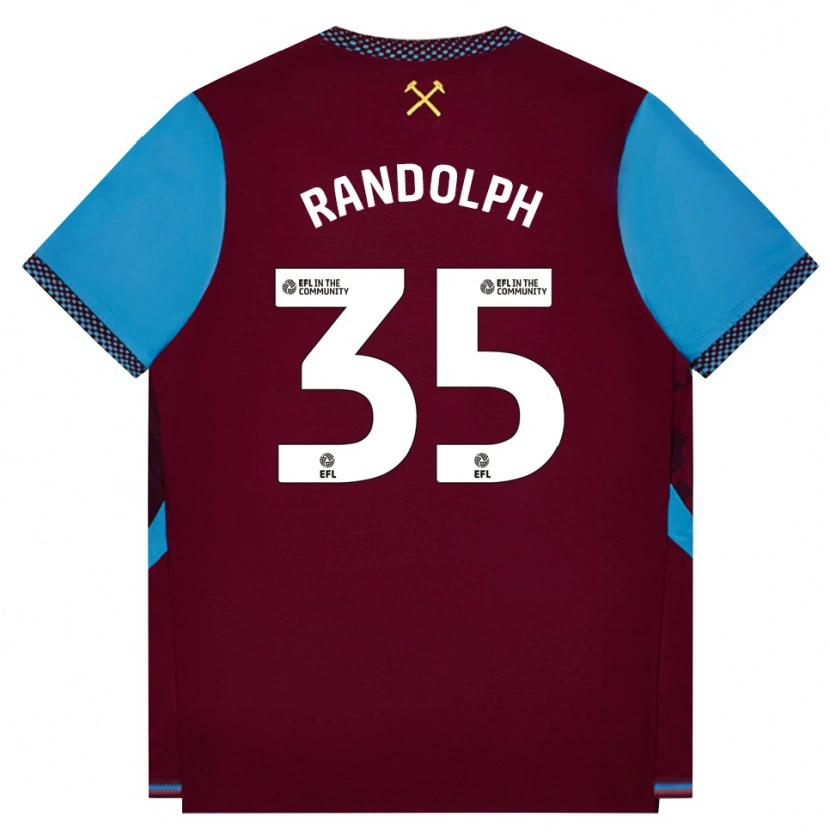 Danxen Heren Darren Randolph #35 Bordeaux Korenbloemblauw Thuisshirt Thuistenue 2026/27 T-Shirt