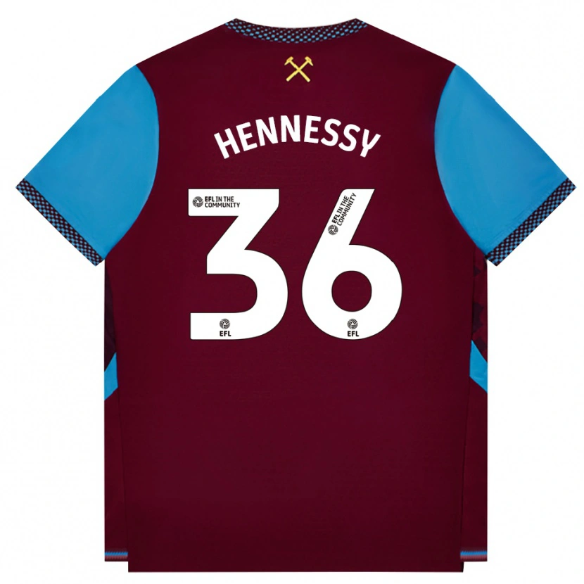 Danxen Heren Alexandra Hennessy #36 Bordeaux Korenbloemblauw Thuisshirt Thuistenue 2026/27 T-Shirt
