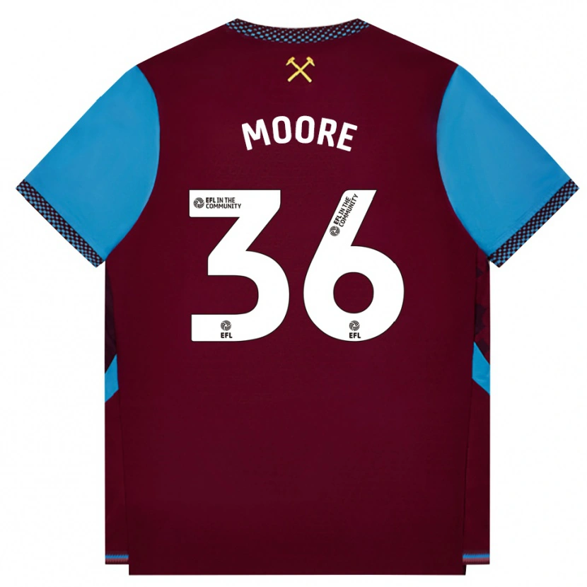 Danxen Heren Sean Moore #36 Bordeaux Korenbloemblauw Thuisshirt Thuistenue 2026/27 T-Shirt