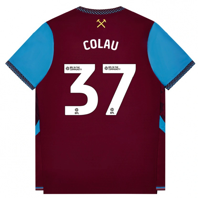 Danxen Heren Dimitri Colau #37 Bordeaux Korenbloemblauw Thuisshirt Thuistenue 2026/27 T-Shirt