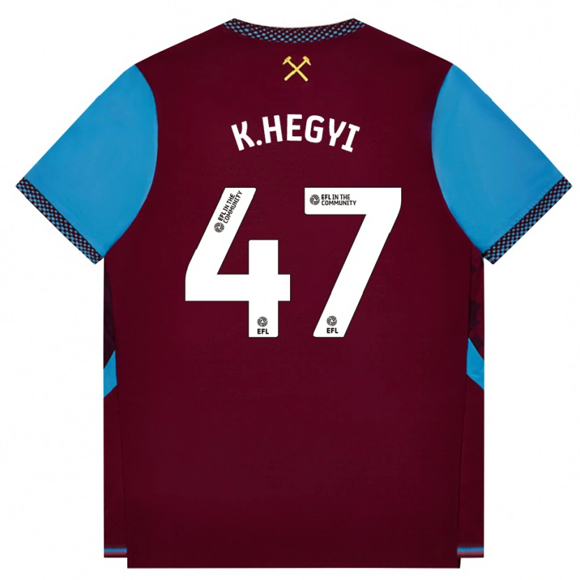 Danxen Heren Krisztian Hegyi #47 Bordeaux Korenbloemblauw Thuisshirt Thuistenue 2026/27 T-Shirt