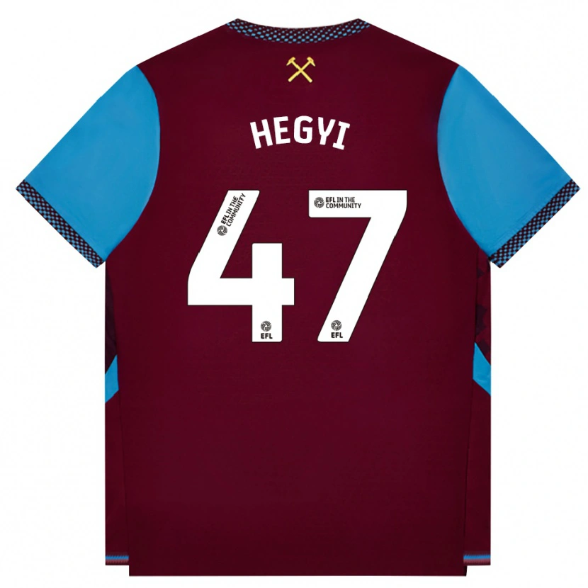 Danxen Heren Krisztián Hegyi #47 Bordeaux Korenbloemblauw Thuisshirt Thuistenue 2026/27 T-Shirt