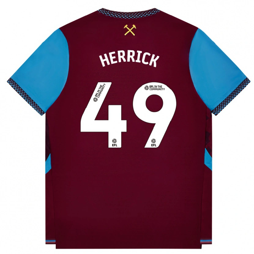 Danxen Heren Finlay Herrick #49 Bordeaux Korenbloemblauw Thuisshirt Thuistenue 2026/27 T-Shirt